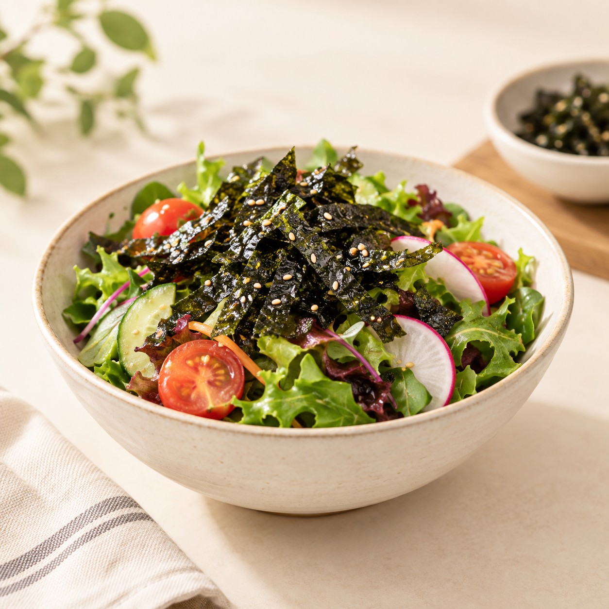Seaweed salad topping