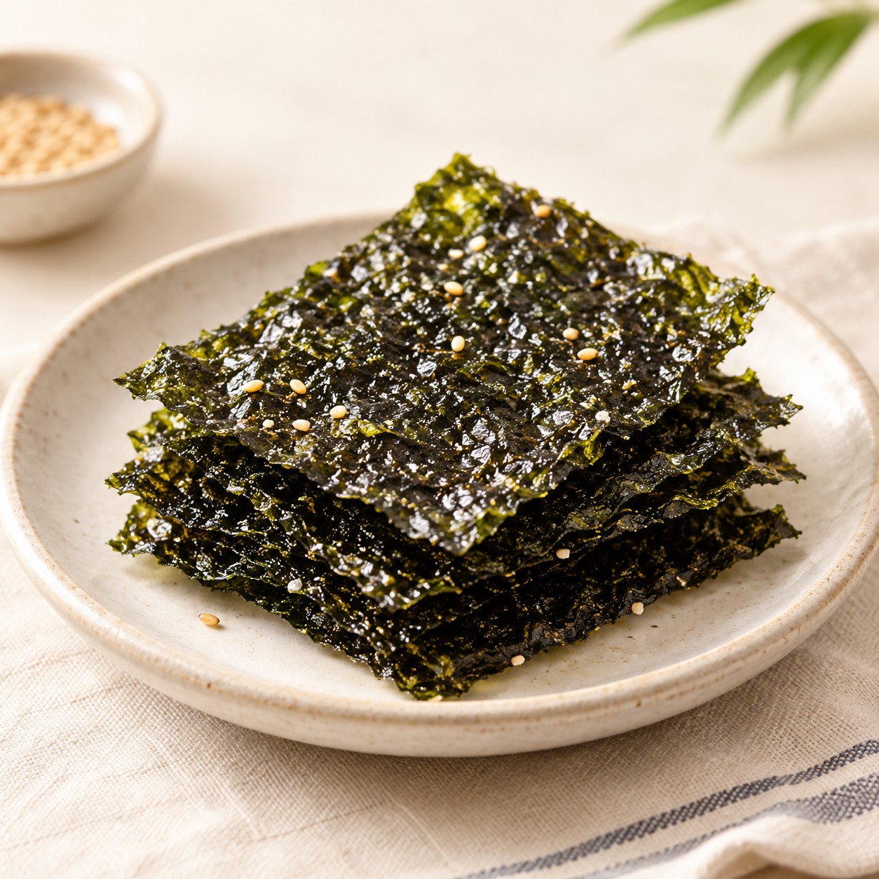 Crispy roasted seaweed snack